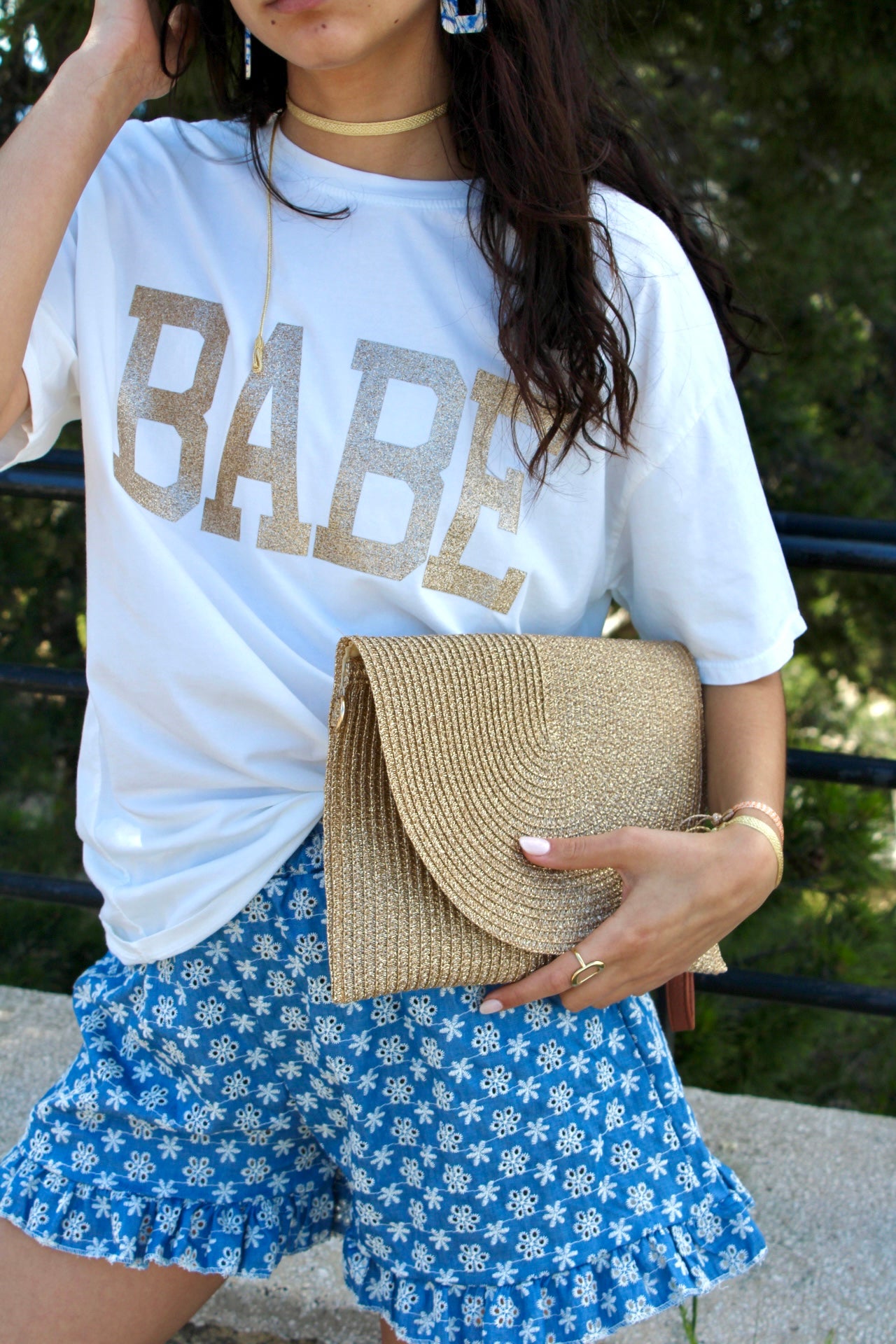 Tee-shirt - BABE Blanc & doré