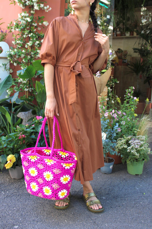 Robe midi - Marron