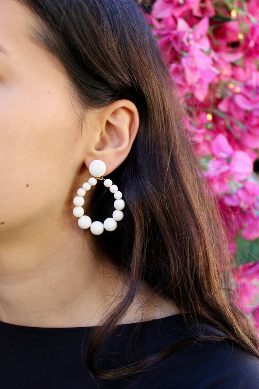 Boucles d'oreilles - Vinta blanche