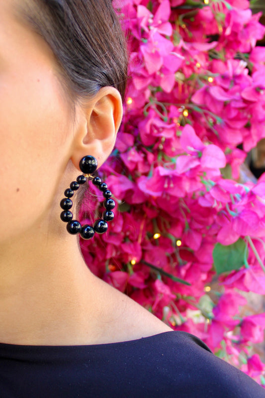 Boucles d'oreilles - Vinta noire