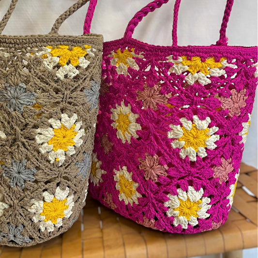 Panier crochet - fleurs