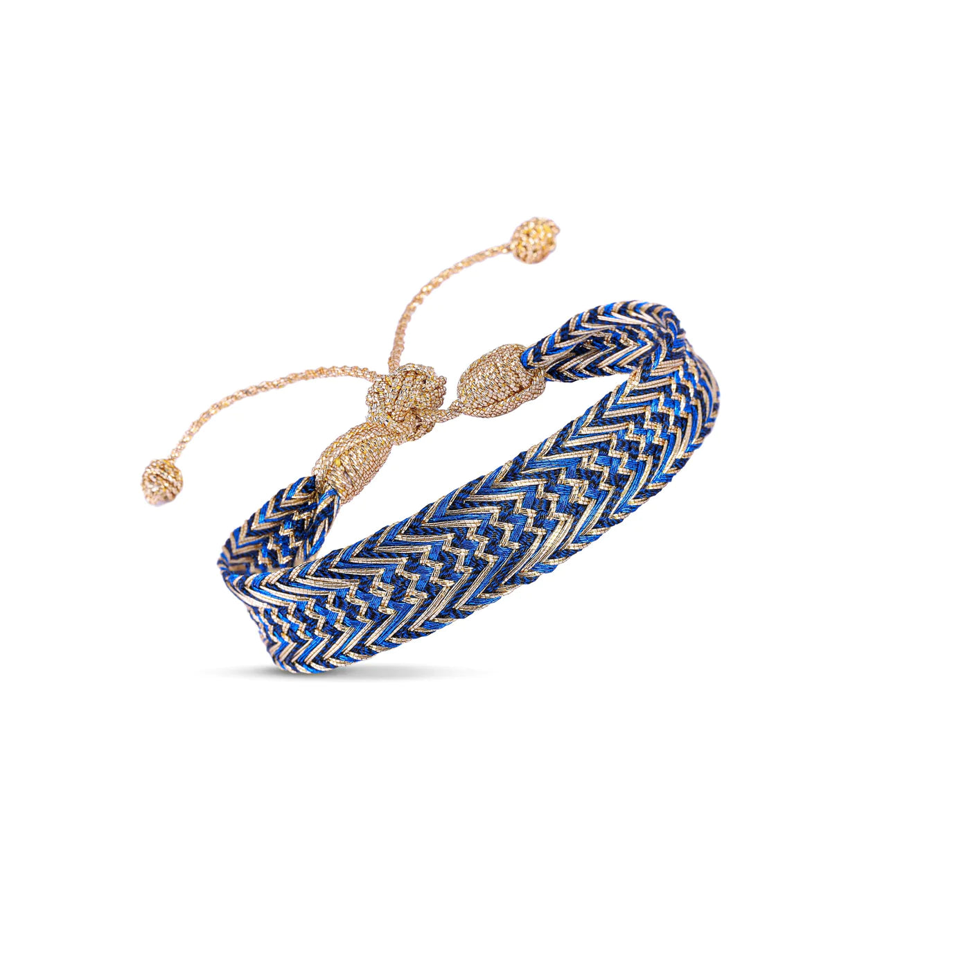 Bracelet Maayaz - Moyen Tressé Gold & Blue
