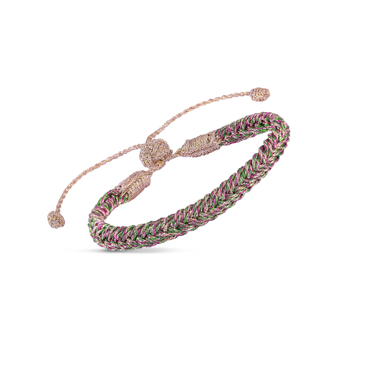 Bracelet Maayaz - Tressé Rose & Vert