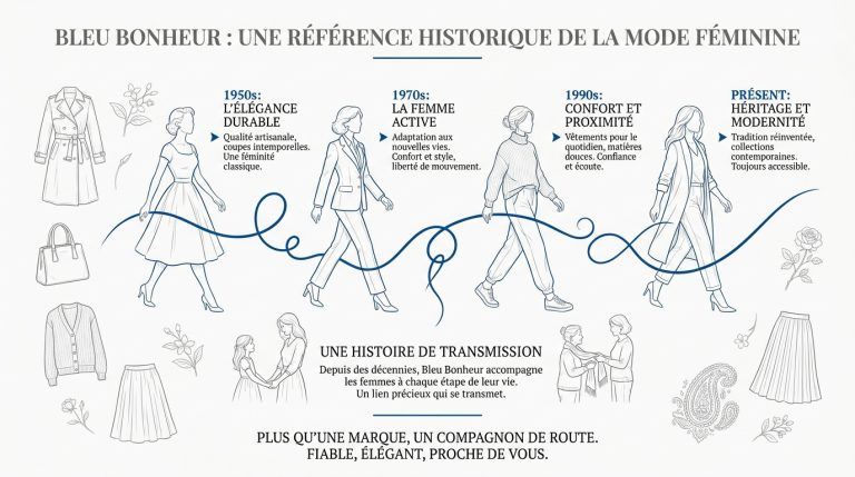 Bleu bonheur : l’élégance et le confort du 36 au 64