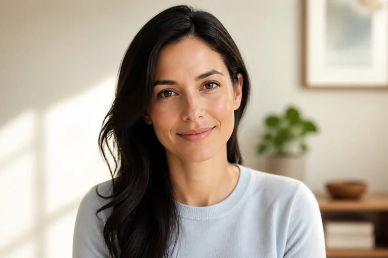 Femme sereine au naturel