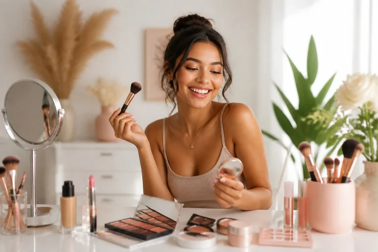 Sourire eclatant et maquillage