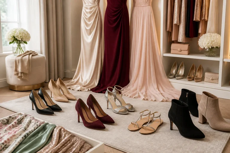 Elegance et mode chaussures et tissus de luxe