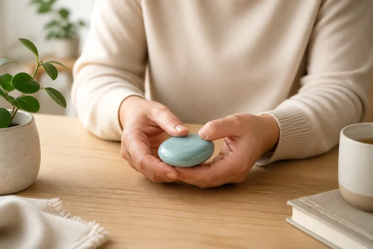 Objet anti stress entre les mains