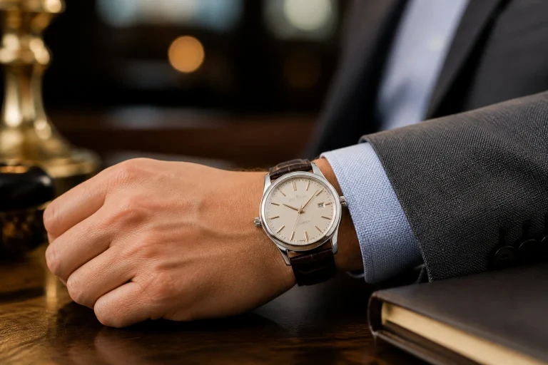 Montre habillee classique au poignet