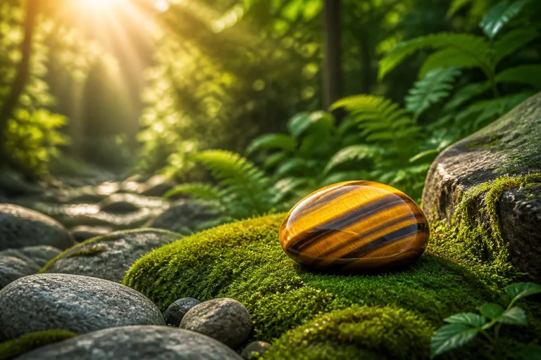 Pierre oeil de tigre dans la nature