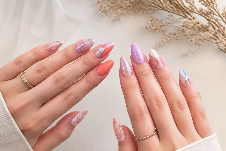 Manucure tendance 2026 art floral et geometrique