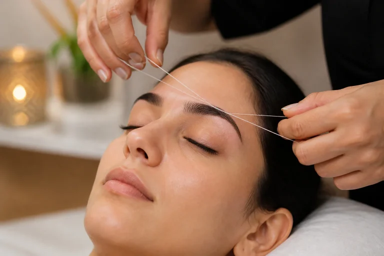 Epilation des sourcils au fil