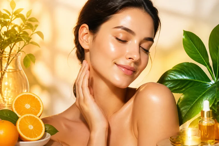 Peau radieuse et eclatante de sante