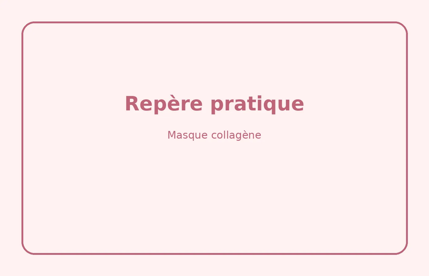 Masque collagène appliqué sur le visage